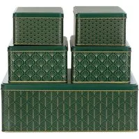 bonsport Keksdose Keksdosen 5er-Set, eckig, Metall, Pattern