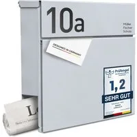 Radius Briefkasten Design Wandriefkasten Letterman 6 Postkasten Wandmontage, mit Zeitungsfach