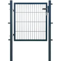 Arvotec Gartentor aus Stahl Breite 100-400cm/Höhe 80-200cm, Anthrazit/Grün, abschließbar, UV-beständig, abschließbar, witterungsbeständig