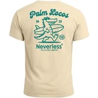 Neverless Print-Shirt Herren T-Shirt Aufschrift Palm Locos Lustiges Surfshirt Alligator mit Print
