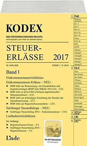 KODEX Steuer-Erlässe 2017 Band I (Kodex des Österreichischen Rechts)