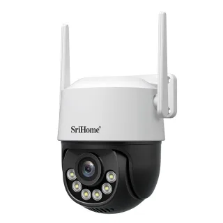 SriHome SH072 8MP 4K 3X Zoom Security Camera Outdoor PTZ Dual Band WiFi 2.4G/5G Night Vision 2 Way Audio Human Detection