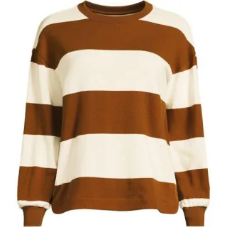 Jersey-Shirt mit langen Ärmeln für Damen, Damen, size: regular, Braun, Baumwolle, by Lands' End