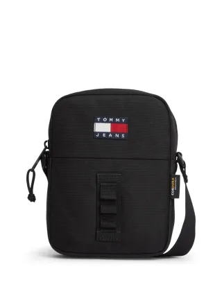 Tommy Hilfiger - Crossbody-Reportertasche aus Ripstop mit Logo schwarz - Gr. - OS
