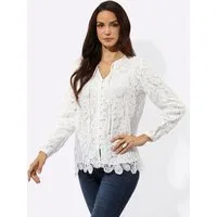 creation L Klassische Bluse Spitzen-Bluse Langarm