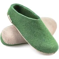 naturling Filz Damen Pantoffel Hausschuh (mit bequemer) Ledersohle