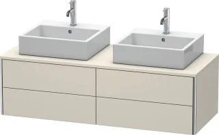 Duravit XSquare Konsolenwaschtischunterbau wandhängend Taupe Matt 1400x548x400 mm - XS4916B9191 XS4916B9191