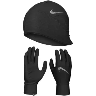 Nike - "Essential" Hut- und Handschuh-Set für Herren, Laufen (Schwarz)
