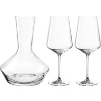 LEONARDO Gläser-Set Weinset XL PUCCINI, 3-tlg., Kristallglas, 2 Weingläser je 560 ml, 1 Dekanter - 1.700 ml, Höhe ca. 24