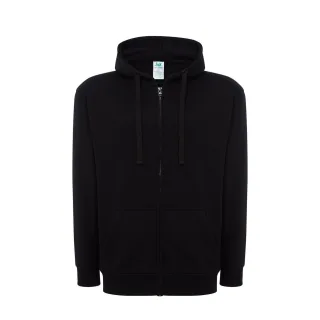 JHK - Hoodie mit durchgehendem Reißverschluss für Herren/Damen Unisex (Schwarz)