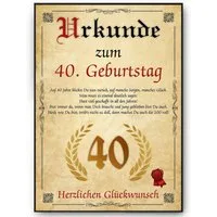 Tigerlino Poster Urkunde zum Geburtstag Mann Frau Geburtstagsgeschenk Geburtstagskarte, 40. Geburtstag Jahrgang 1986, Geburtstagsurkunde