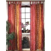 Guru-Shop Vorhang Boho Patchwork Vorhänge, 1 Paar Bohemia Gardine..