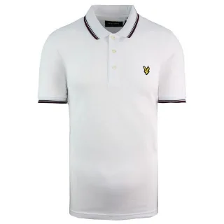 Lyle & Scott Weißes Herren-Poloshirt mit Spitze