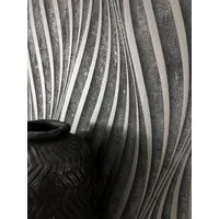 Newroom Vliestapete Armani Anthrazit Tapete Glanztapete Wellen,Linien,Streifen, Anthrazit Tapete Modern Wellen - Wellenmuster Streifentapete Dunkelgrau Metallic Grafisch 3D Optik Linien Streifen für Wohnzimmer Schlafzimmer Küche, Wellenmuster