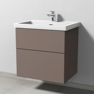 Sanipa 3way Waschtischunterbau zu Villeroy & Boch Subway 3.0 Waschtisch mit 2 Auszügen, Taupe-Matt SP8471T