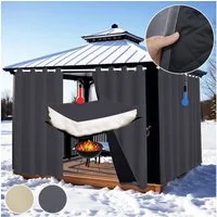 Sunicol Outdoorvorhang Outdoor Thermovorhang, Wasserdicht, Winter Wärm, Kälteschutz, Ösen (2 St), 100% Blickdicht Terrassenvorhang, für Garten Hof Balkon, UV Schutz