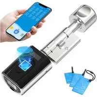 WE.LOCK Türschlossantrieb WELOCK Türschloss Fingerabdruck SECBNEBL51 für 30-70mm Türen, (Packung, Smartes türschloss x1, RFID-Karte x3, Anleitung x1, Zubehörbox x1), Fingerabdruck, RFID-Karte, APP, USB-Entsperrung, einfache Installation