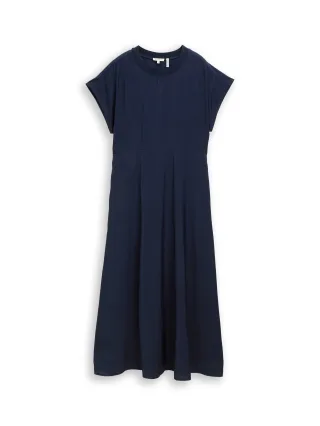 Tom Tailor - Midi-Kleid mit Eingriffstaschen sky captain blue - Gr. - 36
