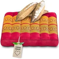 livasia Sitzkissen Sitzkissen 35 cm, vegan und handgefertigt, 35x35x6cm, Kapok