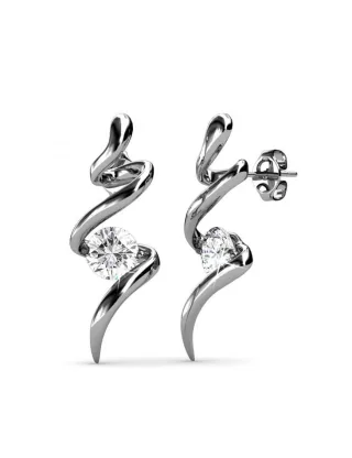 Spiralförmige Ohrringe - Silber und Kristall