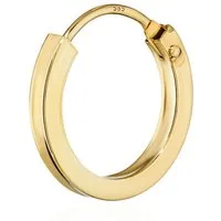 NKlaus Single-Creole Einzel 585 Gelb Gold Creole Ohrring Ohrschmuck Fla