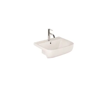 KLUDI-RESA Waschtisch 52 x 42 H19 cm Ein Hahnloch Weiß glänzend 57W0343