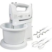 BOSCH Handmixer ErgoMixx MFQ36460, Edelst. Besen/Knethaken, Ständer, Schüssel, weiß, 450 W, 5 Stufen, ergon. Soft-Touch-Griff, Made in Europe