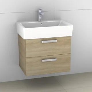 Artiqua 412 Waschtischunterschrank für Connect Cube E7729 Castello Eiche quer NB, 412-WU2L-I15-7134- 412-WU2L-I15-7134-426