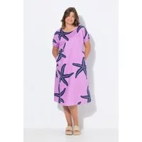 Laurasøn Midikleid Leinenkleid 1/2 Arm Rundhalsausschnitt