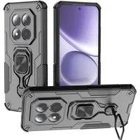 Wigento Handyhülle Für Xiaomi Redmi Note 15 Pro 5G Hybrid Stoßschutz Ring Hülle Schwarz, Metall Kickstand, Ringhalterung