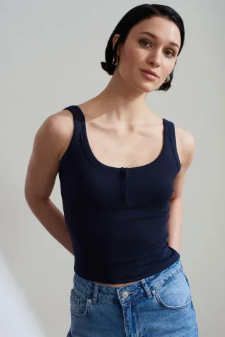 Rippenshirt Cami Bluse
