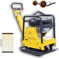 BAMATO Rüttelplatte R-165RV, max. 4000 vpm, 3-tlg., inklusive Gummimatte und Fahrwerk