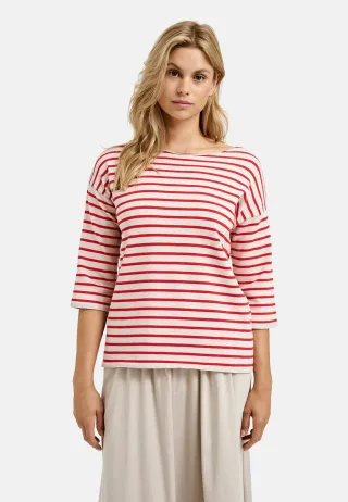 Milano Italy - 3/4 sleeve pullover with oversized shoulders poppy print - Gr. - XS