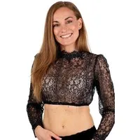 Spieth & Wensky Dirndlbluse Dirndlbluse - ERMELINA - schwarz
