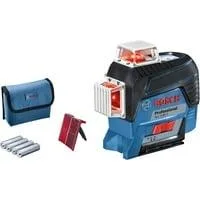 Linienlaser GLL 3-80 C Professional, Kreuzlinienlaser blau/schwarz, mit roten Laserlinien, ohne Akku