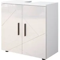 Vicco Waschbeckenunterschrank Irma, Weiß Hochglanz, 60 x 59 cm (1-St)