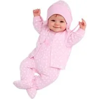 La Bortini Strampler, Jäckchen & Mütze Baby Strampler Mütze und Hemdchen Set Anzug in Rosa mit Sternchen aus reiner Baumwolle, 44 50 56 62 68 74 80