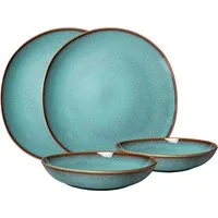 like. by Villeroy & Boch Geschirr-Set Lave glacé (4-tlg), 2 Personen, Steingut, Teller Set, Effektglasur, Steingut
