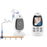 Boifun Babyphone 2'' Babyphone mit Kamera Babyfon mit Kamera und Audio mit Halterung, Video Baby Monitor Kamera und Audio Babyphone mit VOX Funktion, Temperatursensor Gegensprechanlage Schlaflieder Lange Akkulaufzeit, Infrarot-Nachtsicht,Tragbar und 