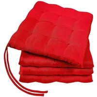 GREEN MARK Textilien Sitzkissen 4er-Set Stuhlkissen 40x40cm, Indoor und Outdoor, weich gefüllt