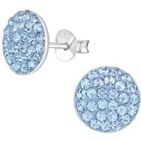 ALEXANDER YORK Paar Ohrstecker GEO Kristall rund 10 mm I hellblau, 2-tlg., 925 Sterling Silber