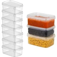 mikken Frischhaltedose Lebensmittelbox 1200 ml – Frischhaltedose & Deckel, (Spar-Set, 10-tlg., Vorratsset), Hitzebeständig bis 100 °C, geeignet für Schockfrostung, luftdicht