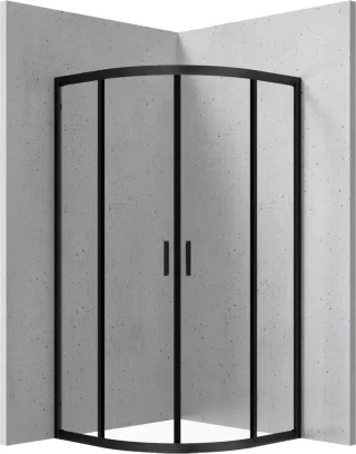 Neuesbad Schwarz SEMICIRCULAR Duschkabine, Transparent Glas, 90X90CM NB1DEKYPN51K1