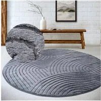 ELLE DECORATION Designteppich Cosy Panglao, auch als Rundteppich erhältlich, rund, Höhe: 14 mm, uni Kurzflor, Hoch Tief Struktur, modern, Skandi, Boho, Wohnzimmer