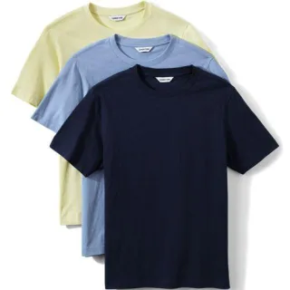 Kurzärmelige Rundhalsshirts im 3er-Set für Herren, Herren, size: regular, Multi, Baumwolle, by Lands' End