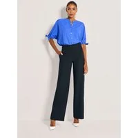 MADELEINE Bügelfaltenhose Kurzgröße: Sommerhose mit Formbund Jerseyhose mit Hakenverschluss, Nahttaschen und Knöchellänge