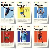 JUSTGOODMOOD Poster Fußball Stars Mbapp Neymar Messi Hakimi Haaland Yamal Sport Wanddeko P, D (1 St)