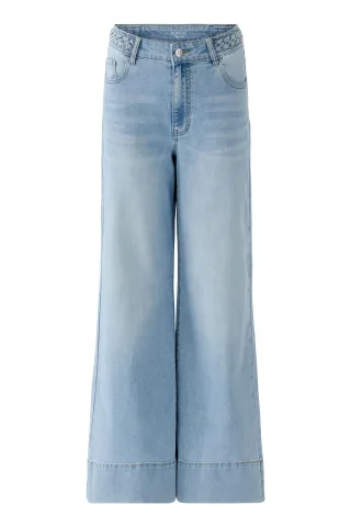 Oui - Lässige Jeans mit langem, leicht ausgestelltem Bein blau - Gr. - 44