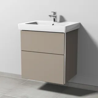 Sanipa 3way Waschtischunterbau zu Villeroy & Boch Subway 2.0 Waschtisch mit 2 Auszügen, Sandgrau-Mat BS61267
