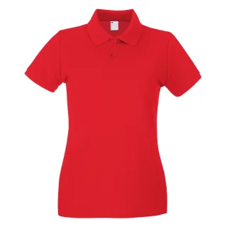 Fruit of the Loom - Poloshirt für Damen kurzärmlig (Signalrot)